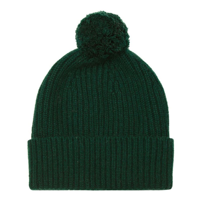 Cashmere Bobble Hat, Green