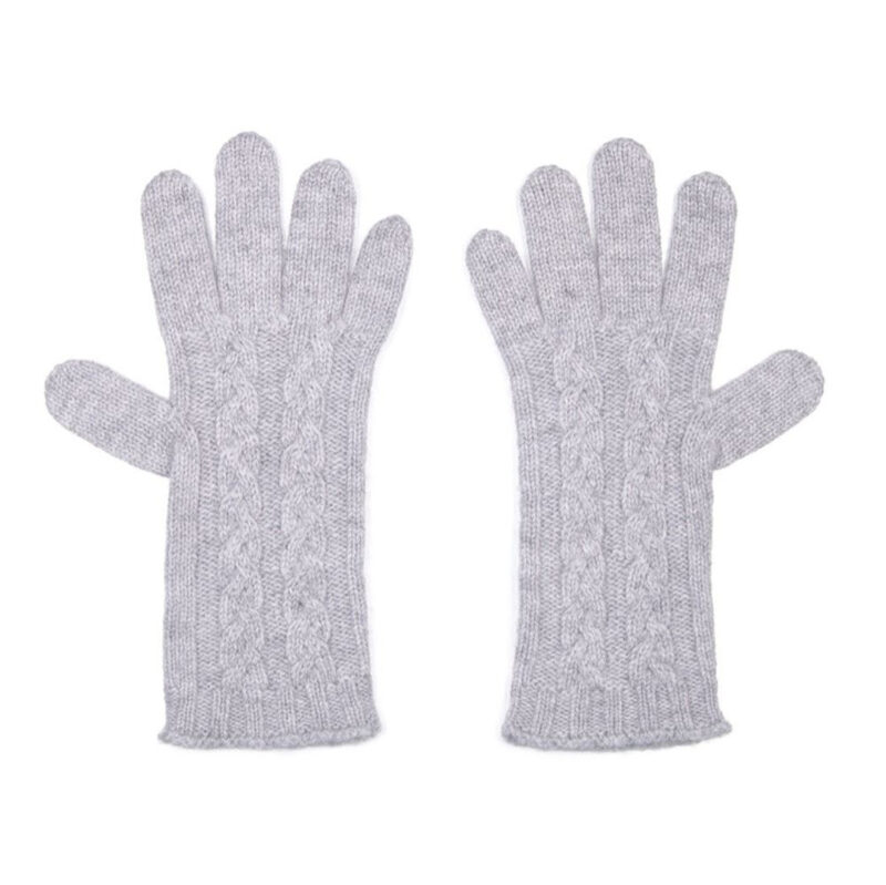Cashmere Cable Gloves, Flannel