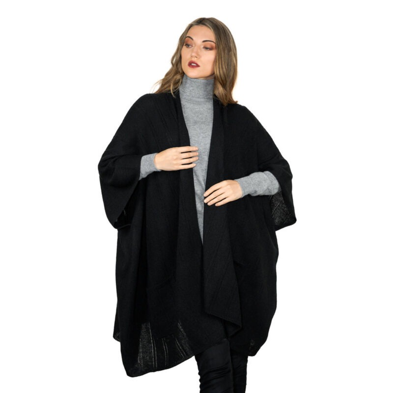 Cape with Pockets, Black