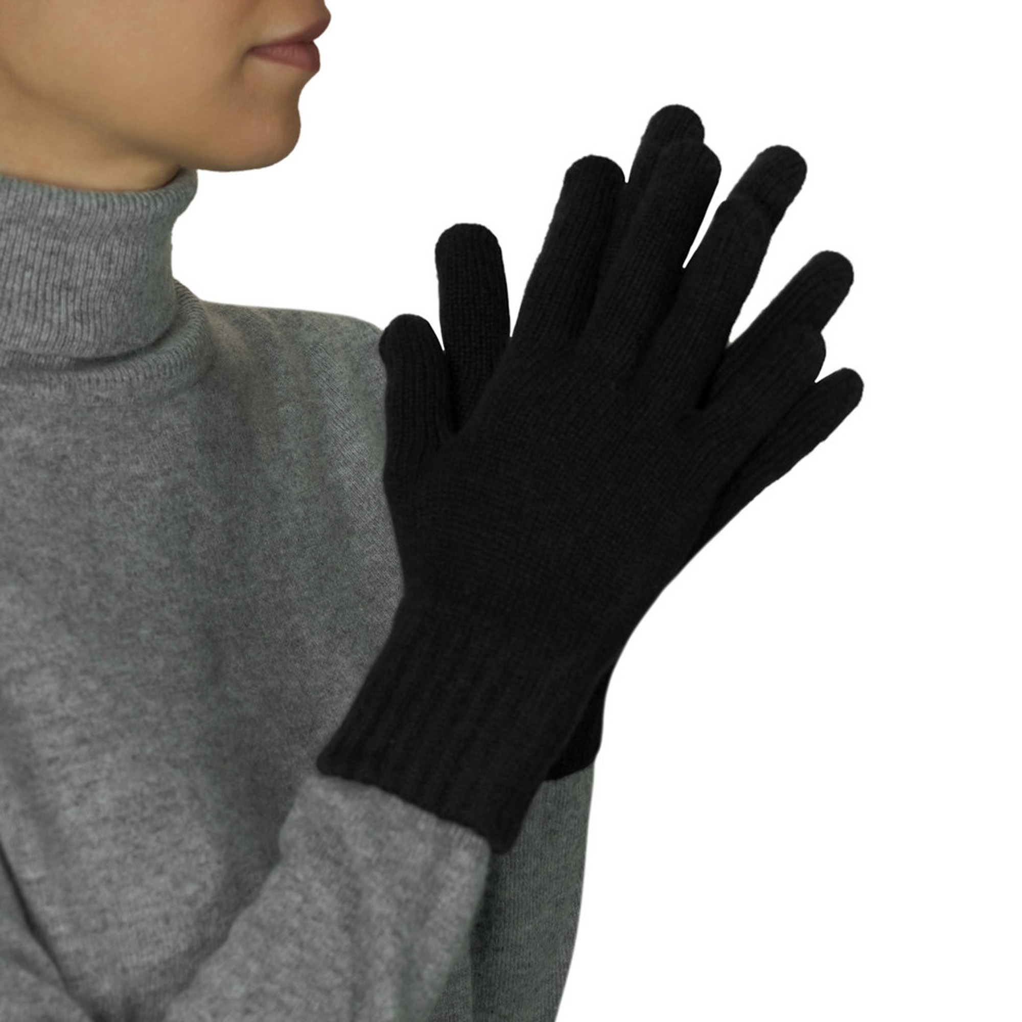 Lona Scott Cashmere Gloves, Black 2