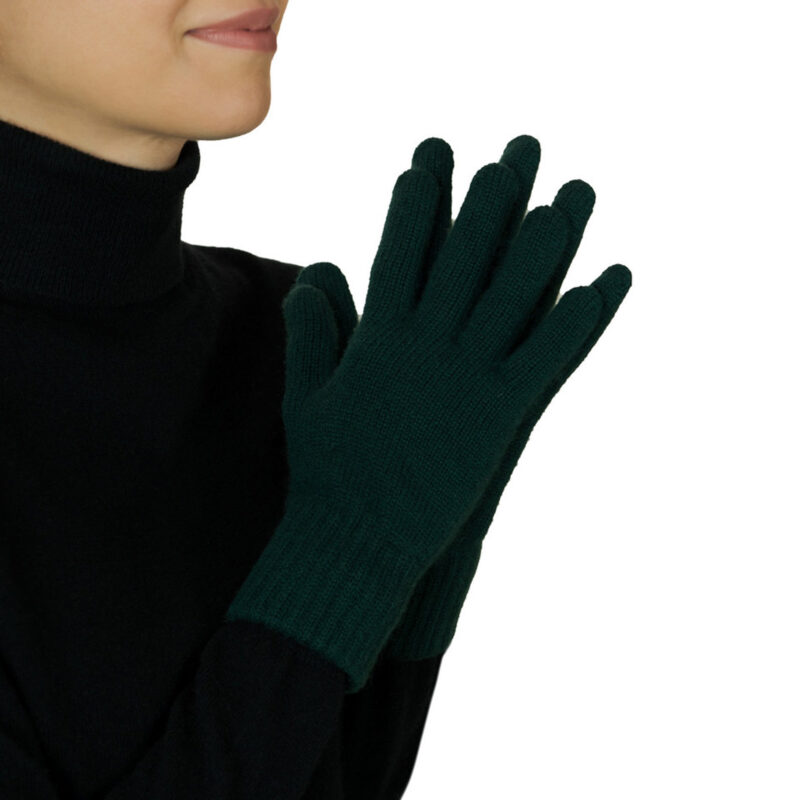 Cashmere Gloves, Bottle Green