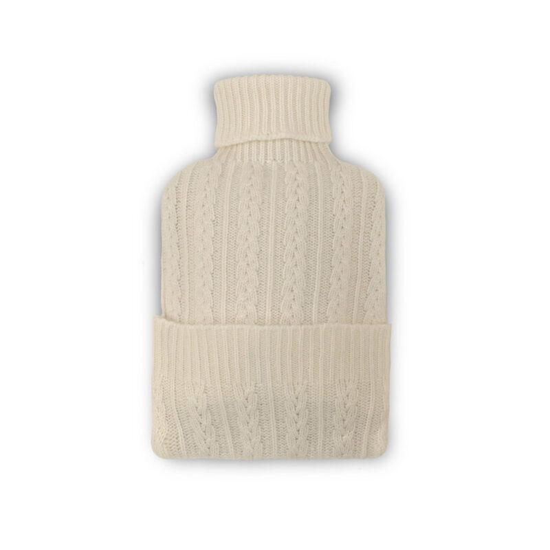 Cashmere Hot Water Bottle, White