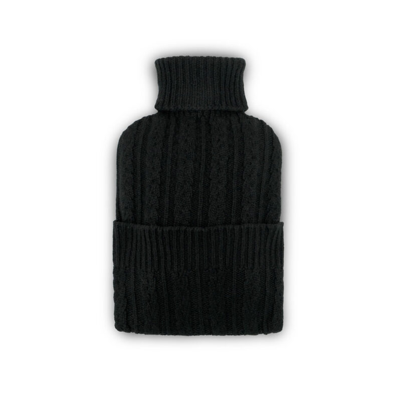 Cashmere Hot Water Bottle, Black