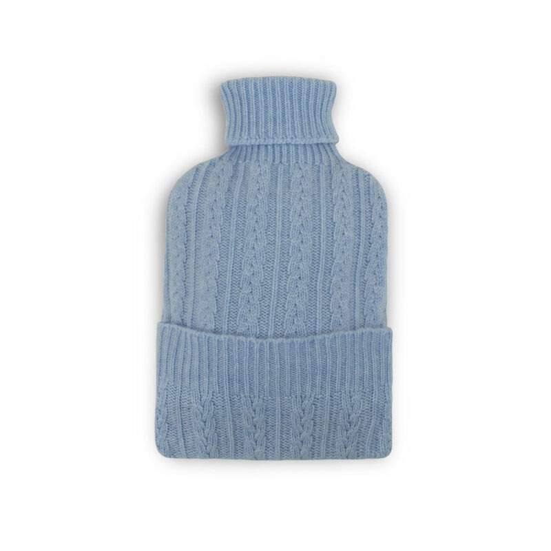 Cashmere Hot Water Bottle, Blue