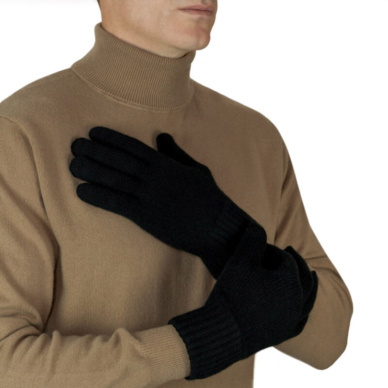 Men’s Cashmere Gloves, Black
