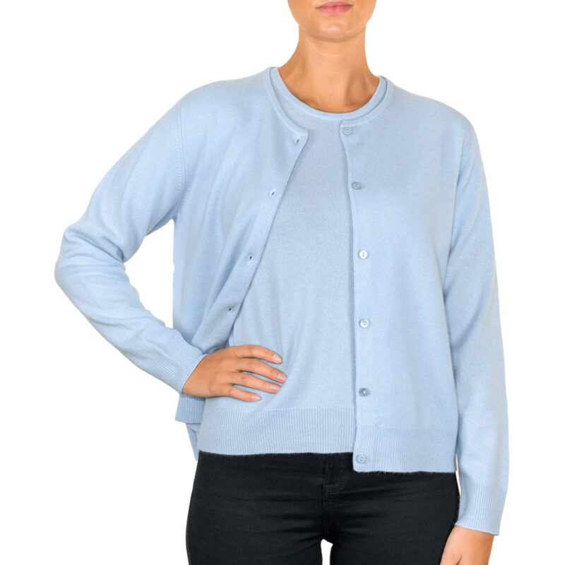 Cashmere Classic Cardigan, Baby Blue