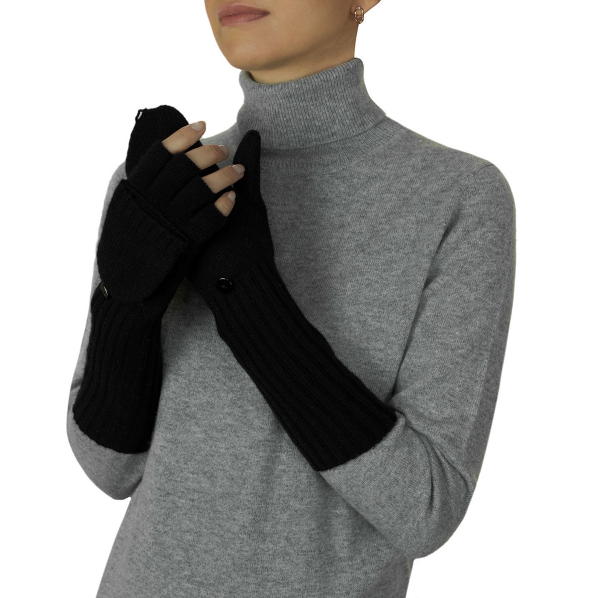 Lona Scott Long Cashmere Gloves, Black 2