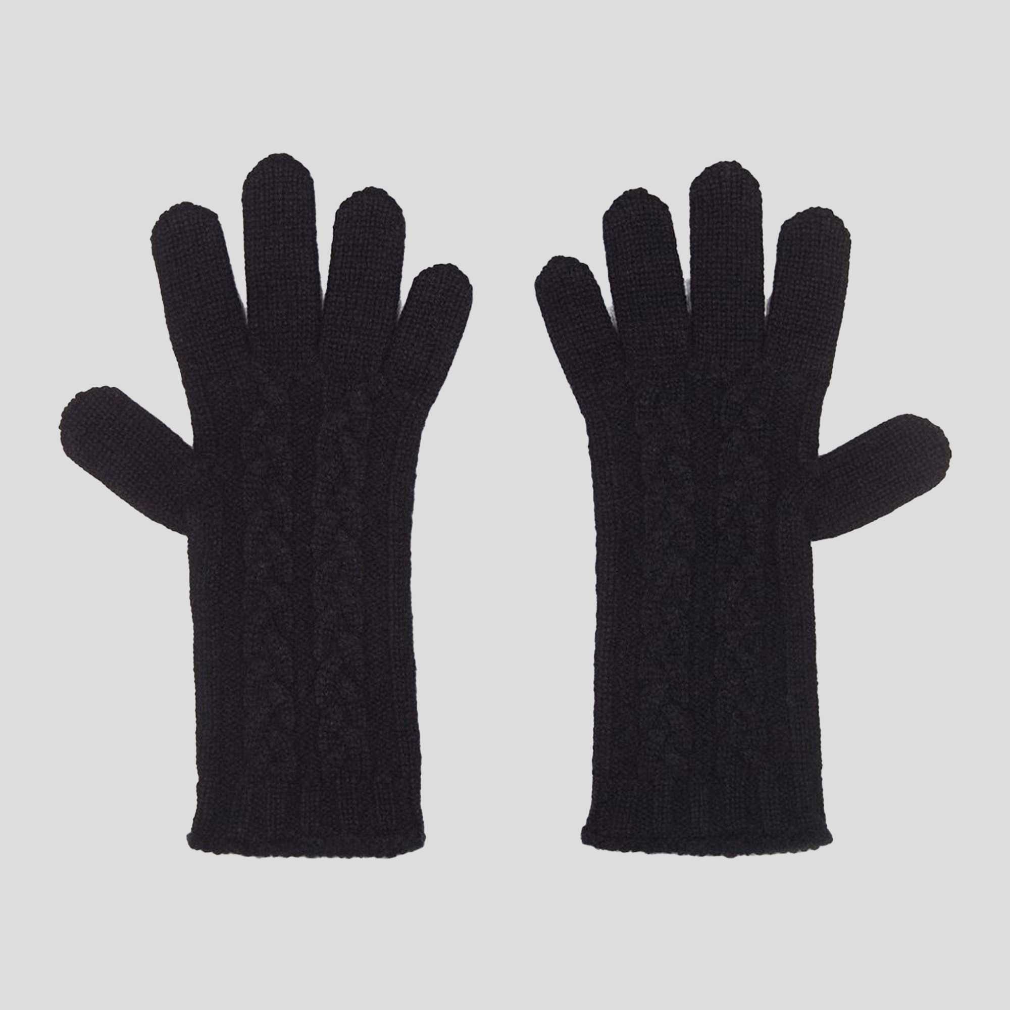 GREY-Lona Scott Cable Gloves, Black copy