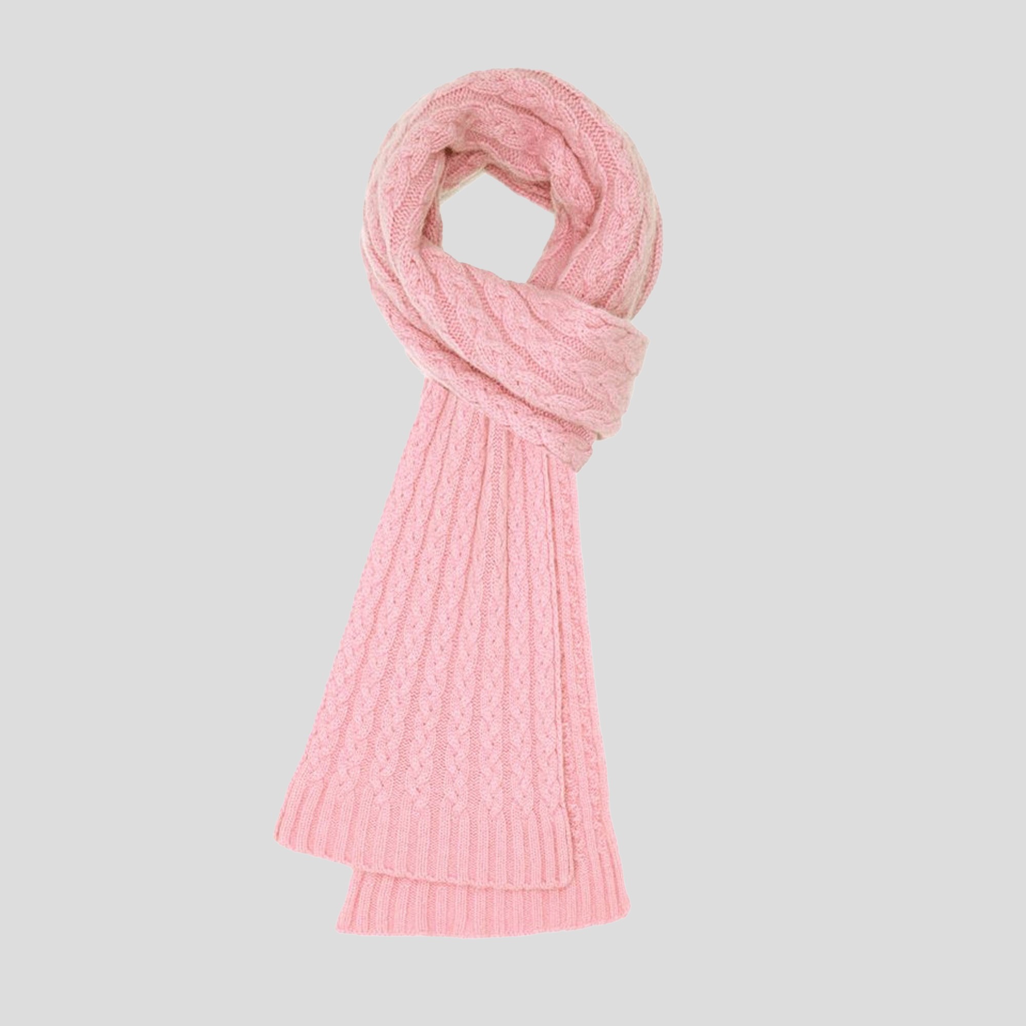 GREY-Lona Scott, Cable Scarf, pink