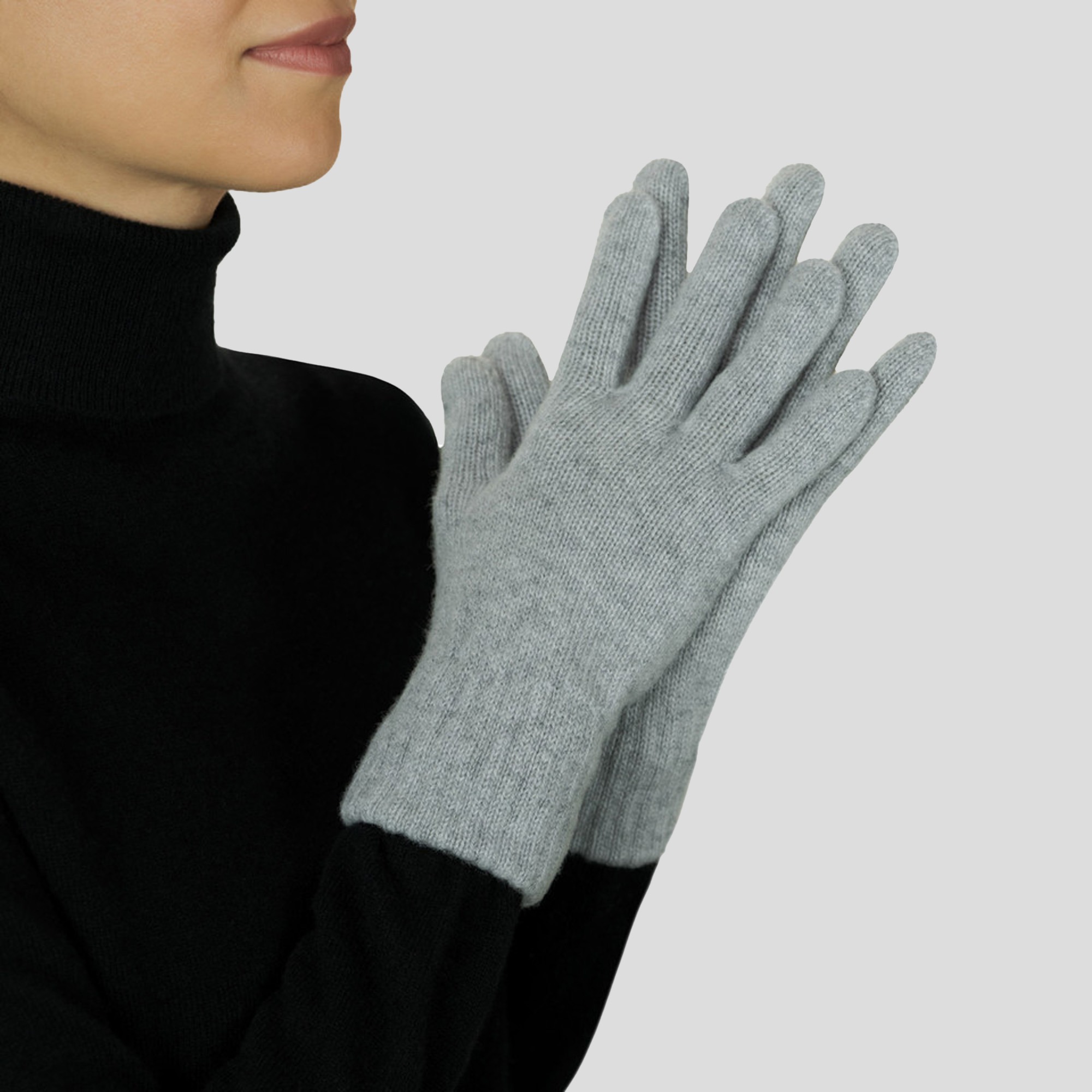 GREY- Lona Scott Cashmere Gloves, Flannel