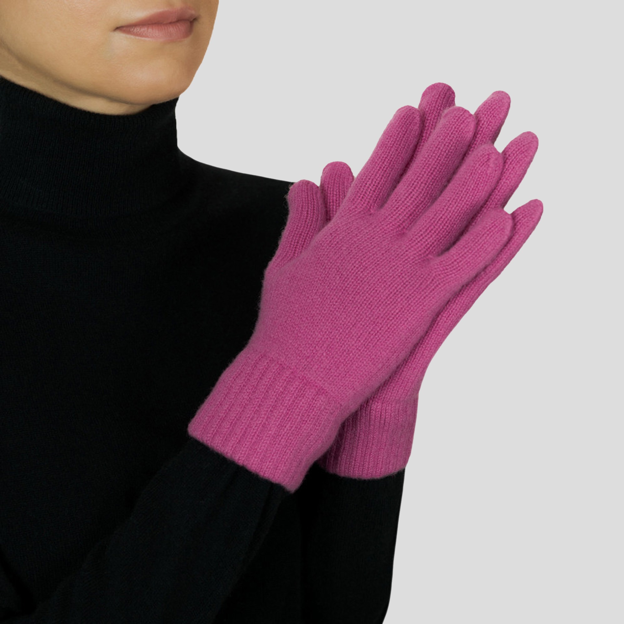 GREY-Lona Scott Cashmere Gloves, Pink