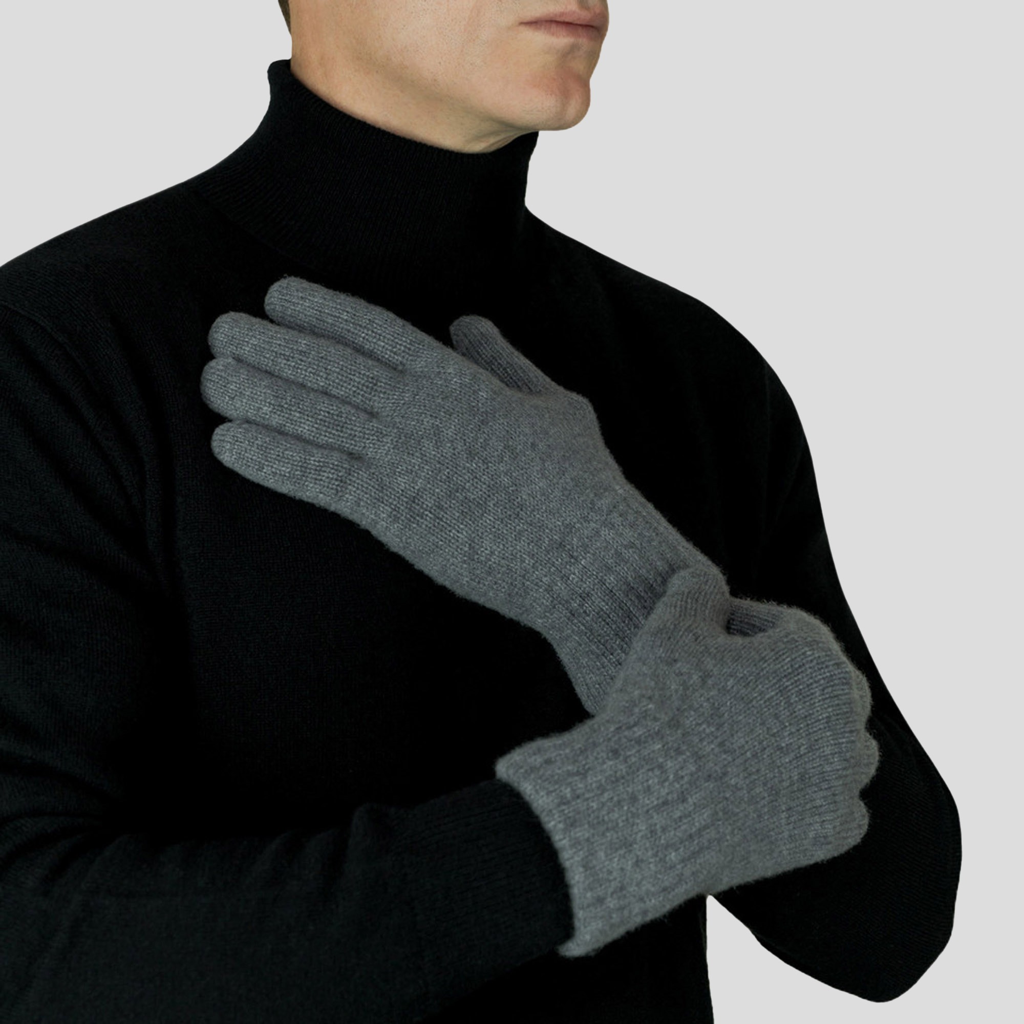 Grey- Lona Scott Cashmere Store, Mens Gloves 6