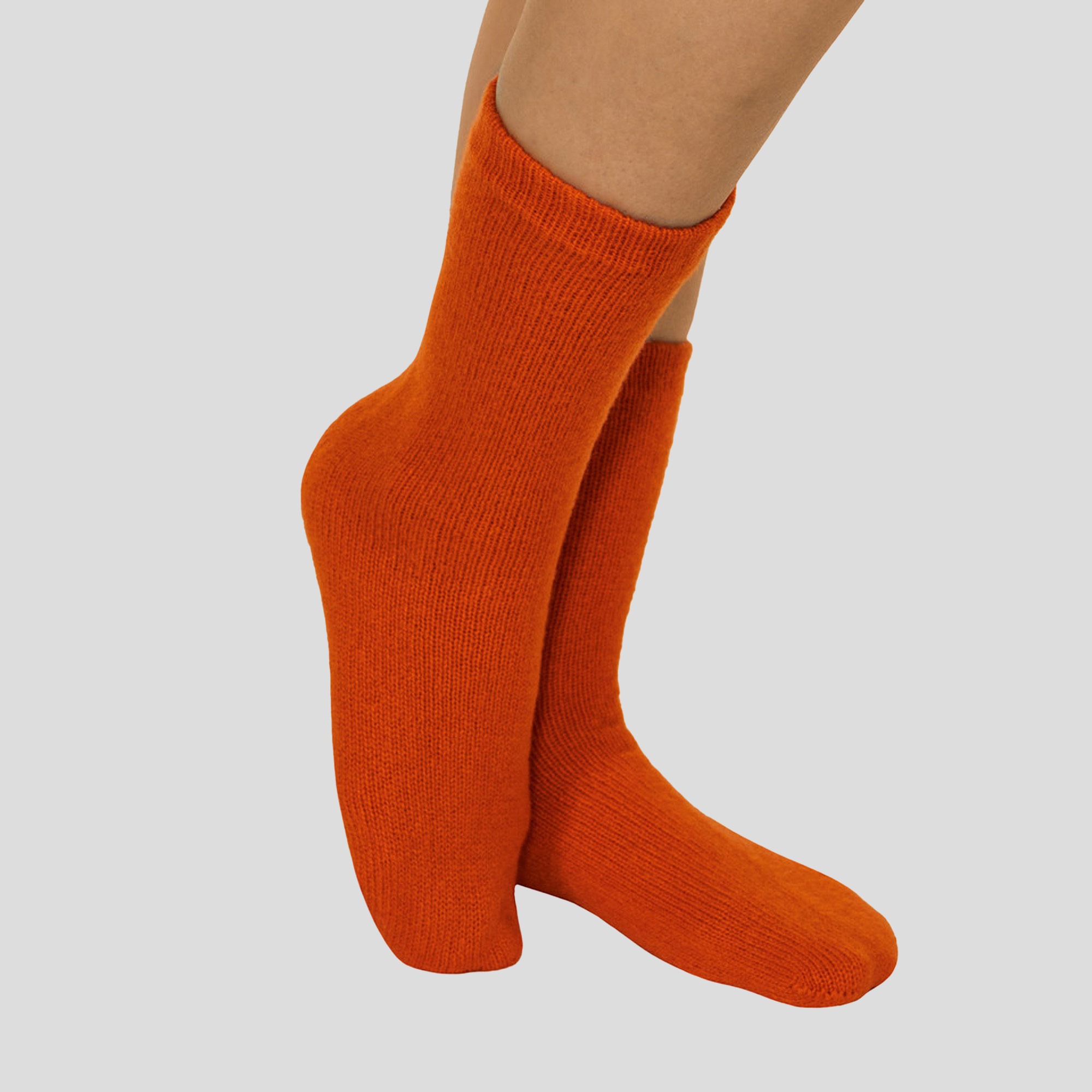 Grey- Lona Scott Womens Cashmere Socks, Orange 2