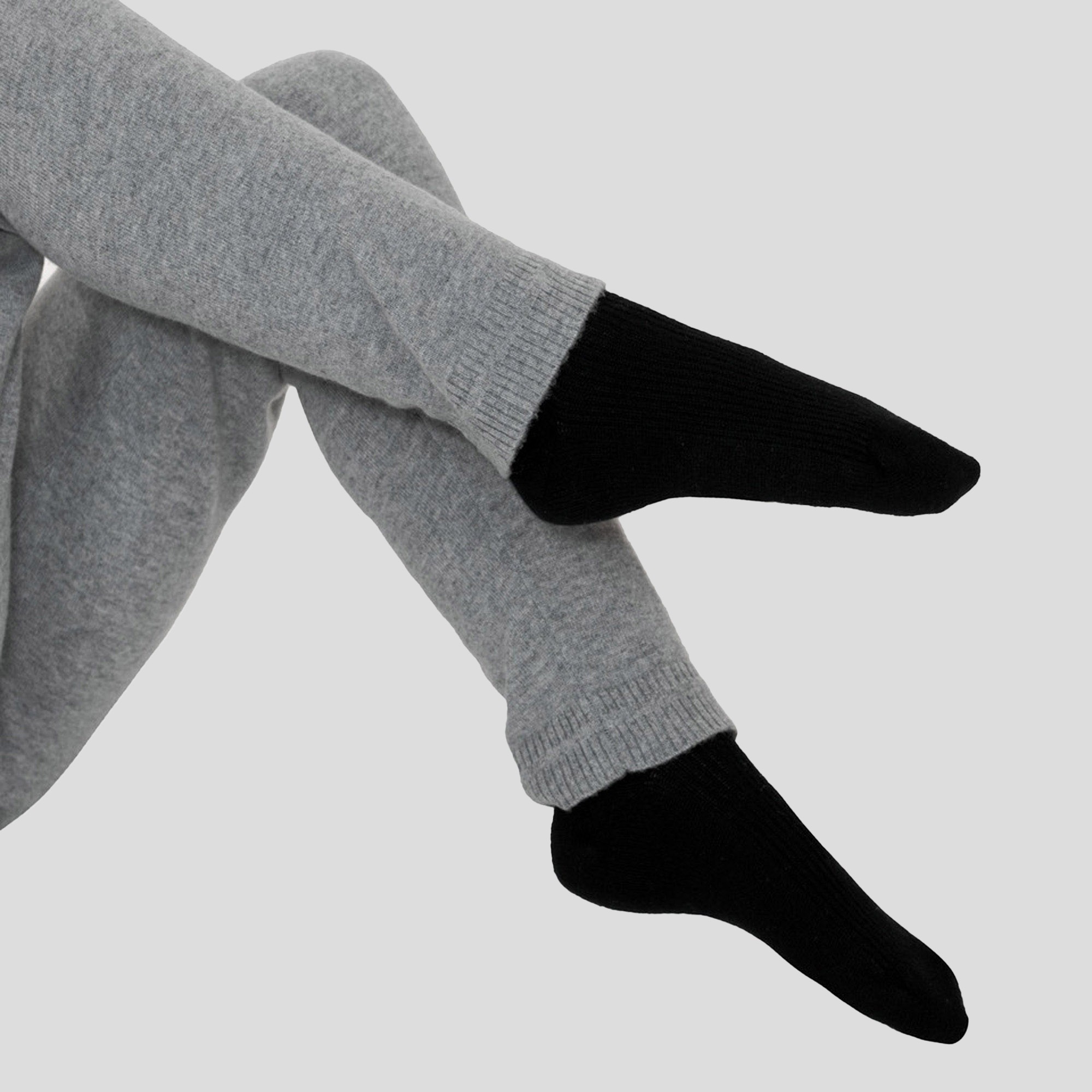 Grey- Lona Scott Womens Cashmere Socks, black