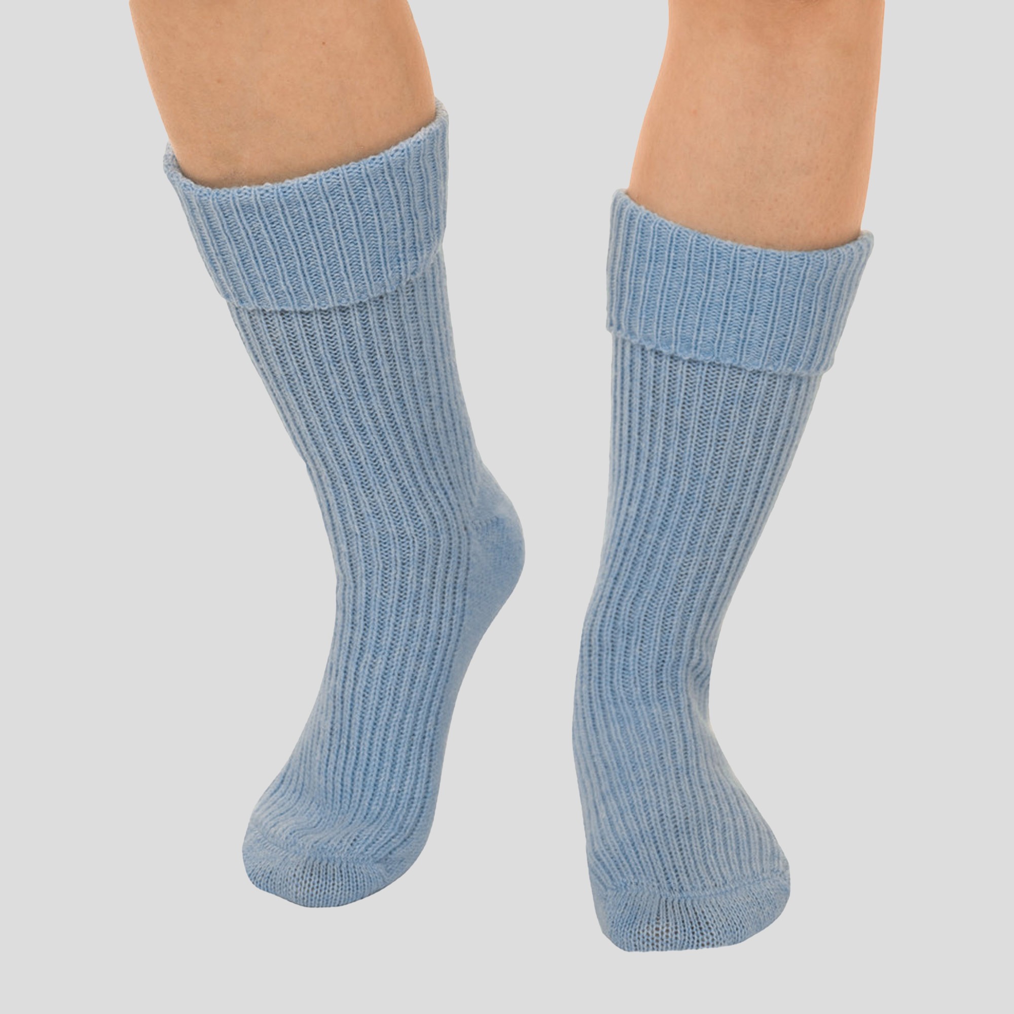 Grey- Lona Scott Womens Ribbed Socks, Blue 2
