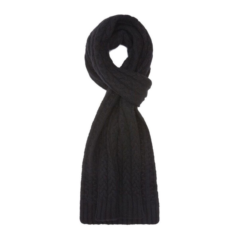 Cashmere Cable Scarf, Black