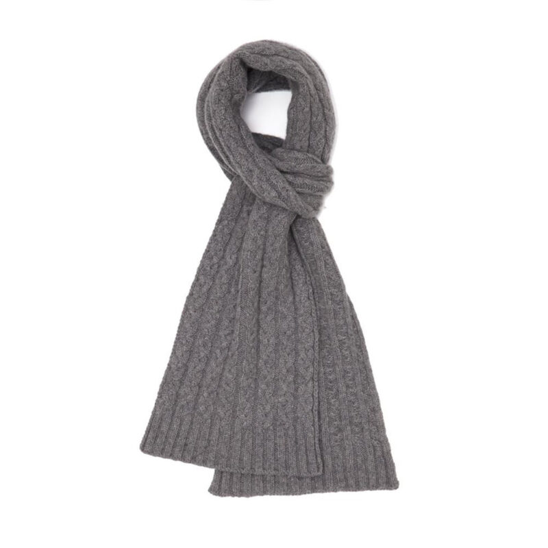 Cashmere Cable Scarf, Flannel
