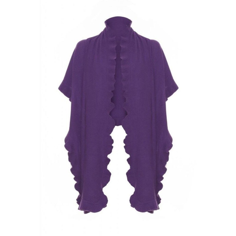 Cashmere Frilly Wrap, Purple
