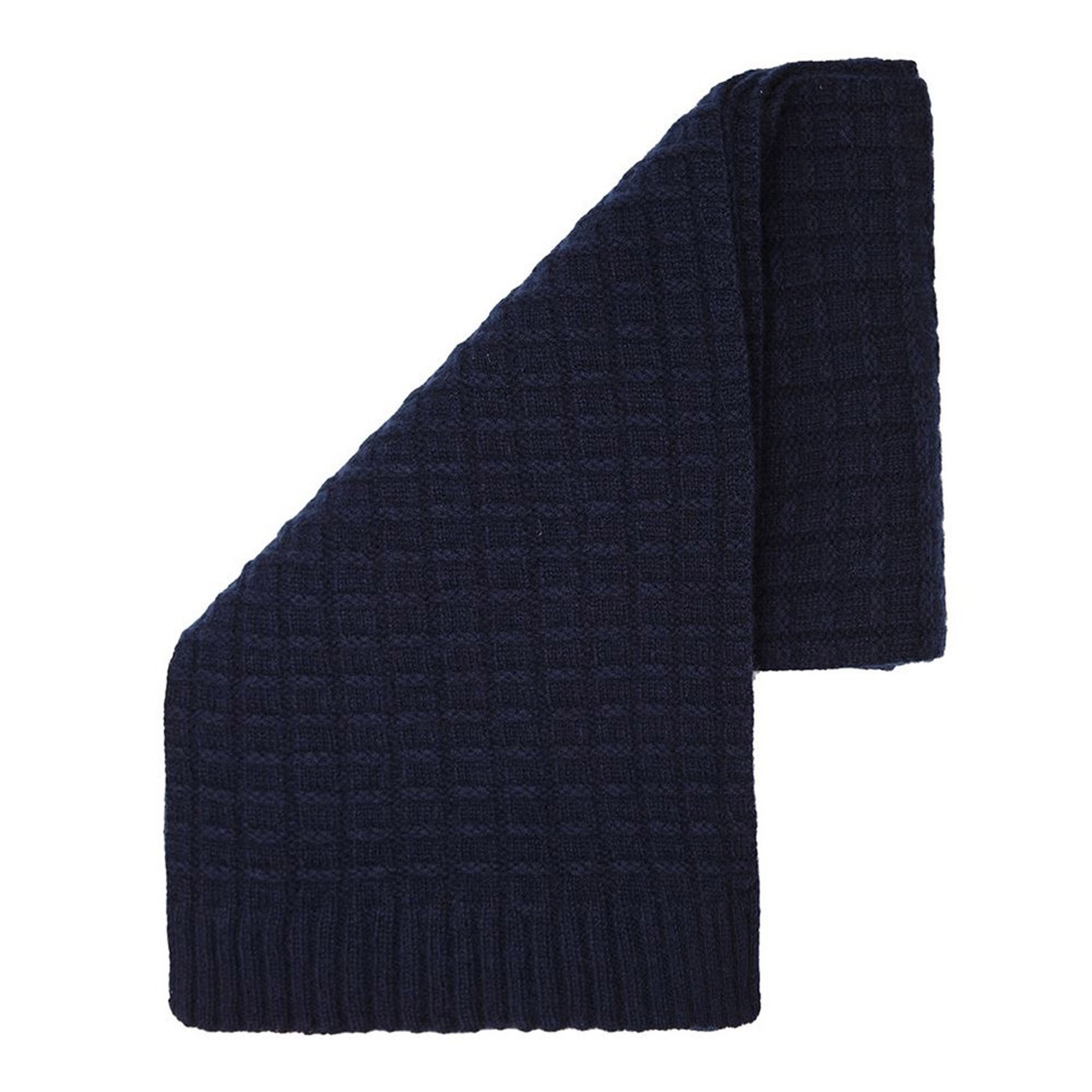 Cashmere Squared Scarf, Navy