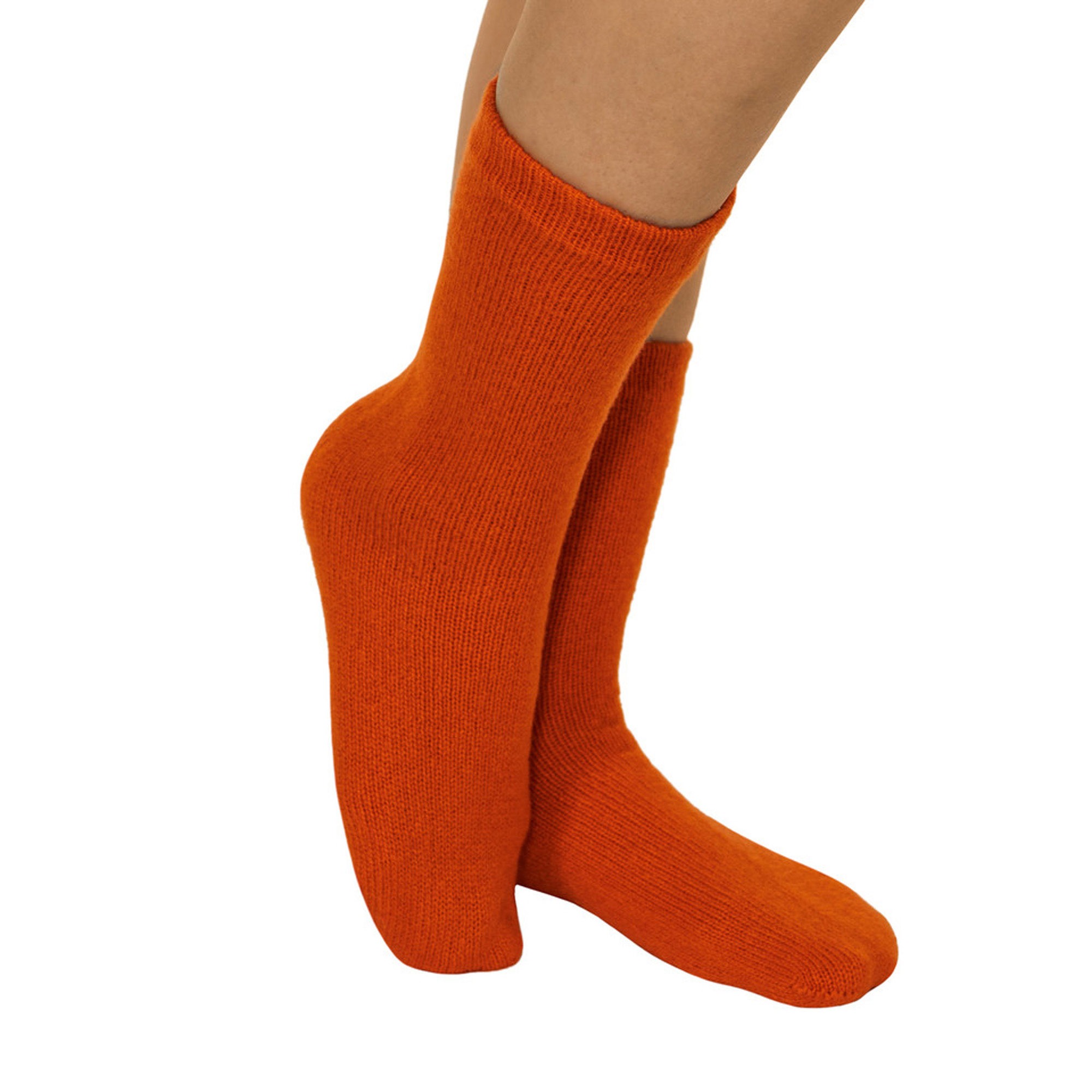 Lona Scott Womens Cashmere Socks, Orange 2