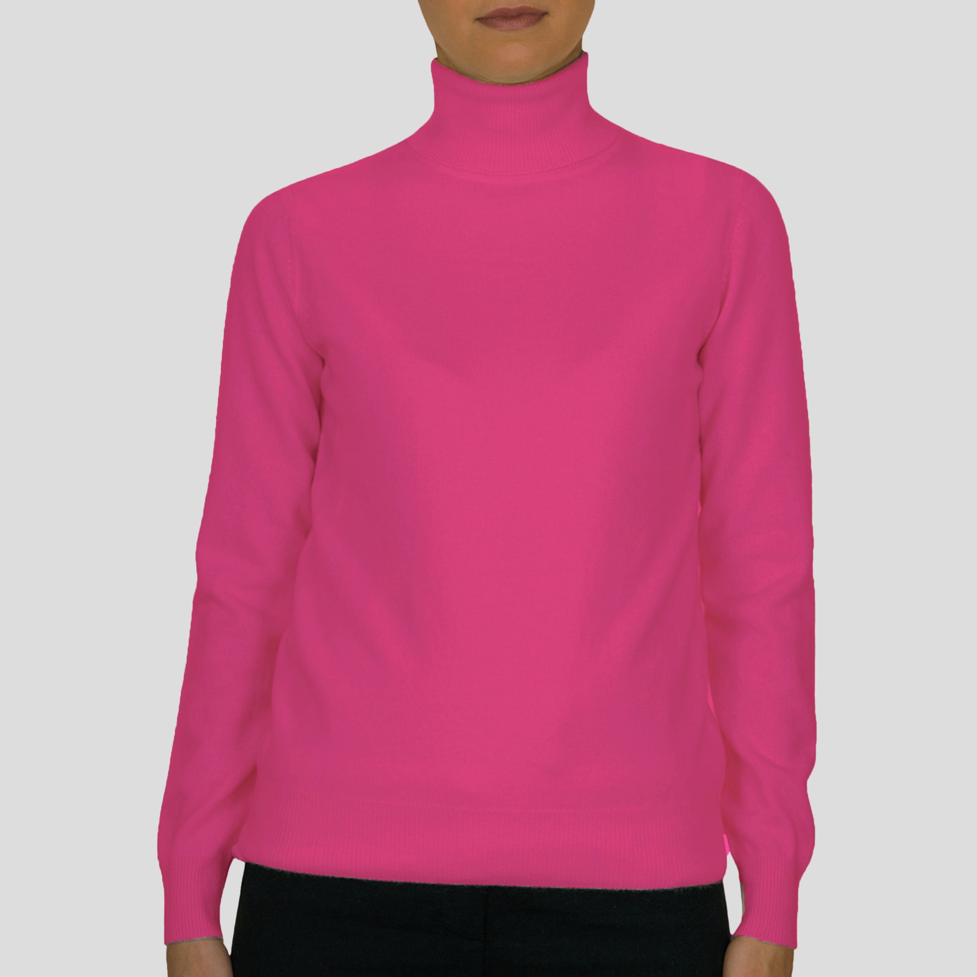 Grey – Lona Scott, Polo neck Jumper Pink