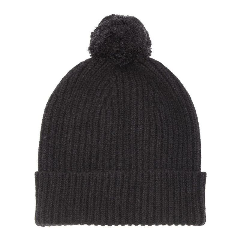 Cashmere Bobble Hat - Black