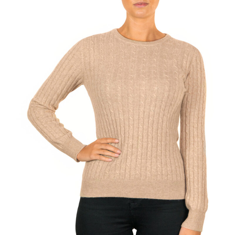 Cashmere Cable Round Neck Jumper