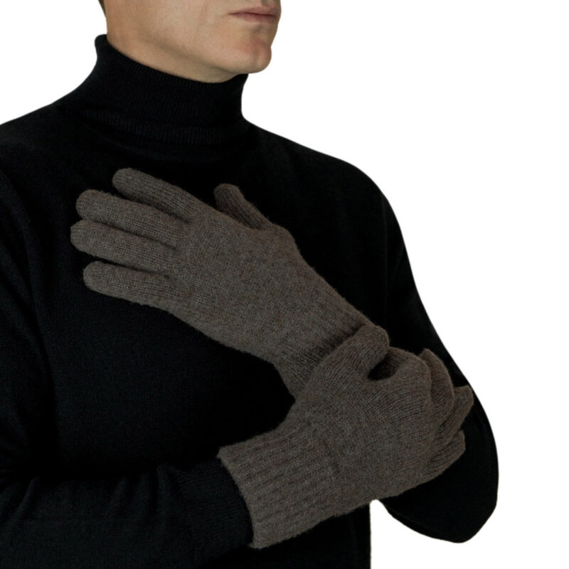 Men’s Cashmere Gloves, Brown