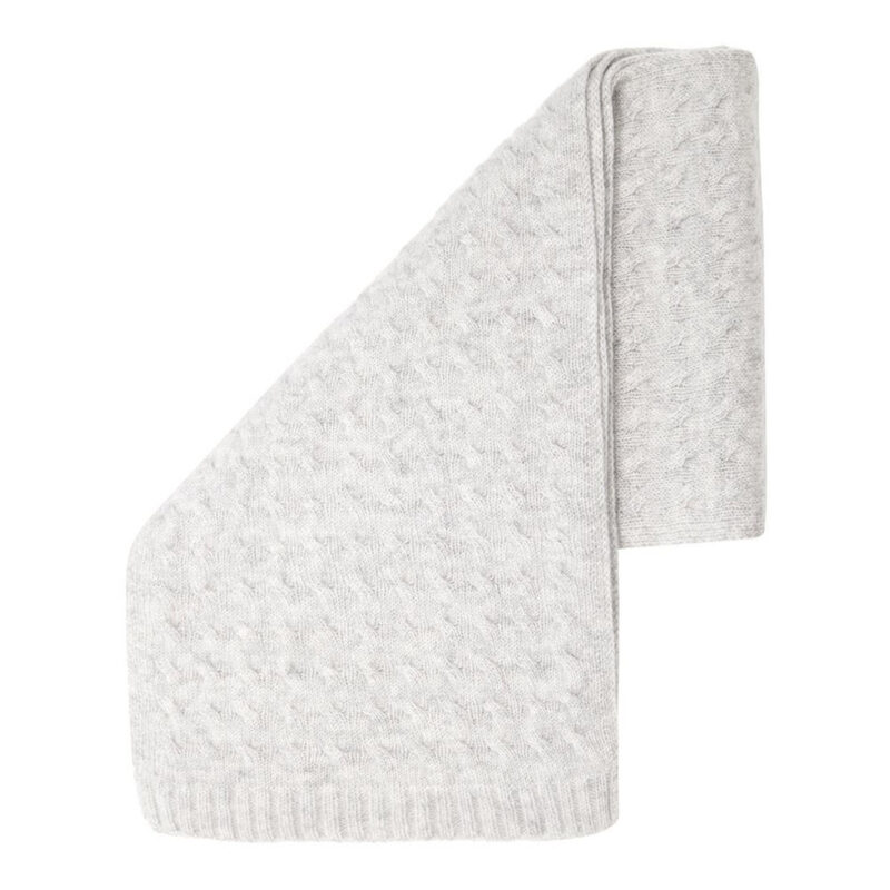 Cashmere Cableknit Scarf - Grey