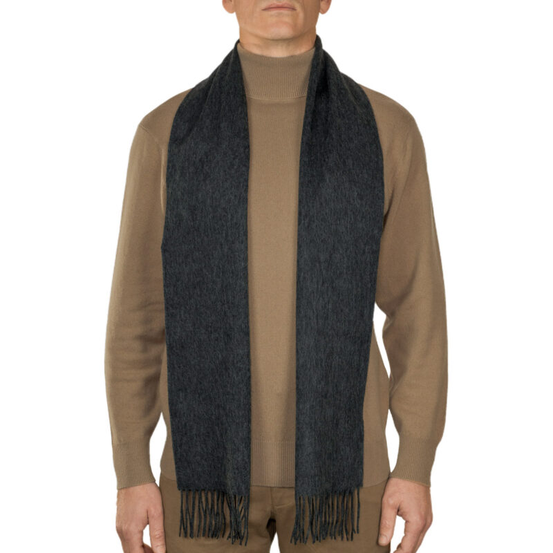 100% Lambswool Scarf Plain - Charcoal